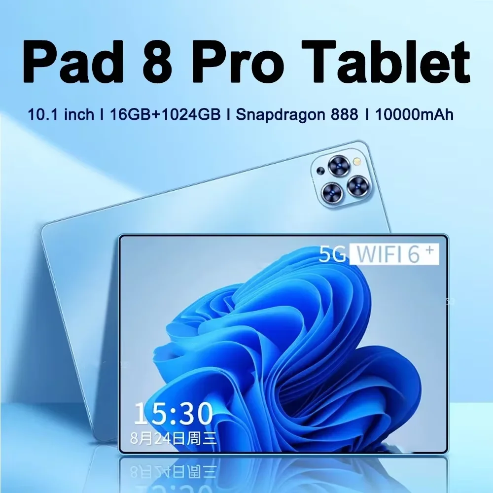 Original Pad 8 Pro Tablet 10.1 inch Android 13 Global Snapdragon 888 16GB+1024GB 10000mah 5G Dual SIM WIFI  HD Full Screen