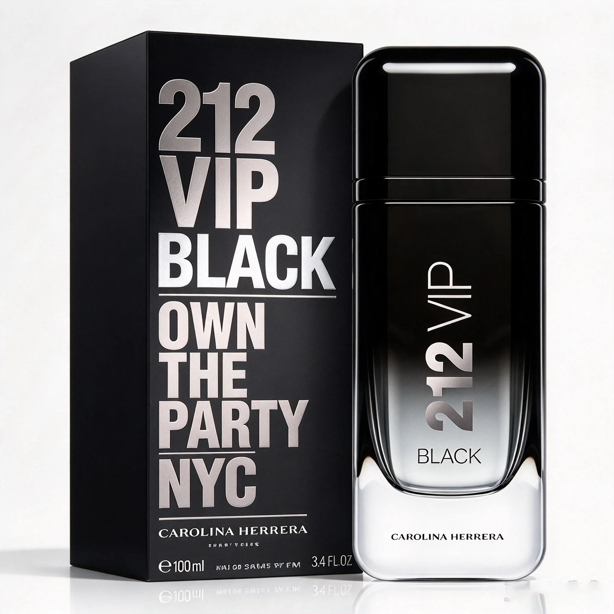 Carolina Herrera 212 VIP Black Eau de Parfum for Men (3.4 oz / 100ml) – Intoxicating Absinthe, Lavender & Dark Vanilla Night Cologne