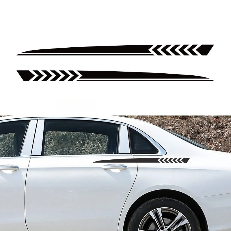 Car Stickers, Side Skirt Decorative Stickers, Scratch-Covering, Waterproof and Reflective Modification Decals Car Accessories
