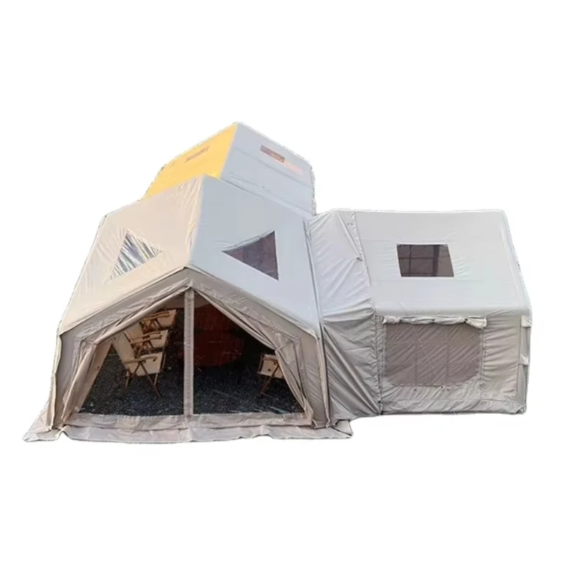 

Waterproof large combination inflatable house tent outdoor camping 8-10 people air tent