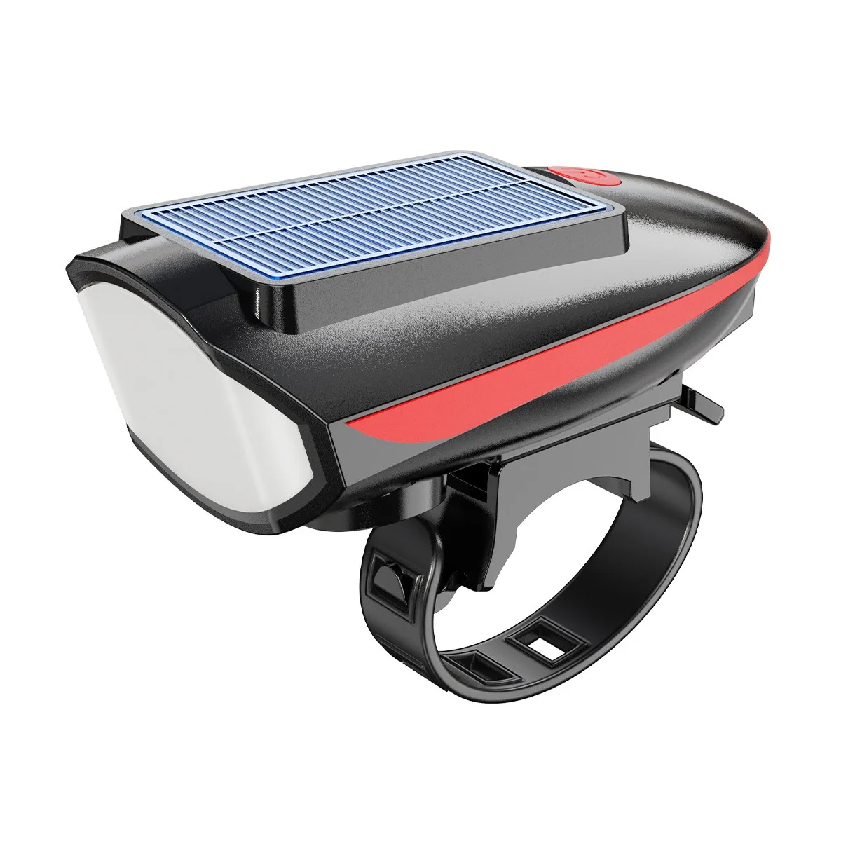 Solar Rechargeable Bicycle Headlight Horn Light Mountain Bike Night Riding Light USB Charging Outdoor
