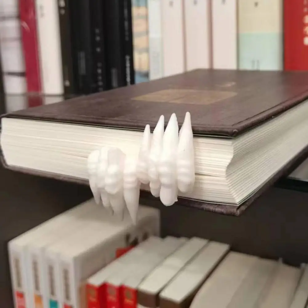 Halloweenowy diabeł ręcznie zakładka przerażający rzemiosło żywiczne Demon pazur ręcznie kształt książki Marker dekoracja ozdoba na biurko czytania Accessori