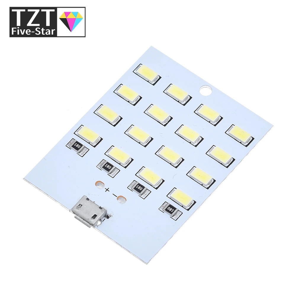Hochwertiges 5730 SMD 5V 430mA~470mA Weißes Micro-USB 5730 LED-Beleuchtungspanel USB-Mobillampe Notlicht Nachtlicht – Detail 5
