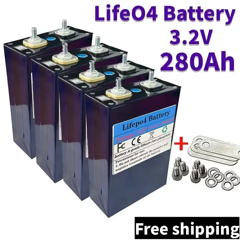 Original LiFePO4 3.2V280Ah A-class battery, suitable for 12V 24V RV golf car and vessel solar system. 3 2V battery free shipping