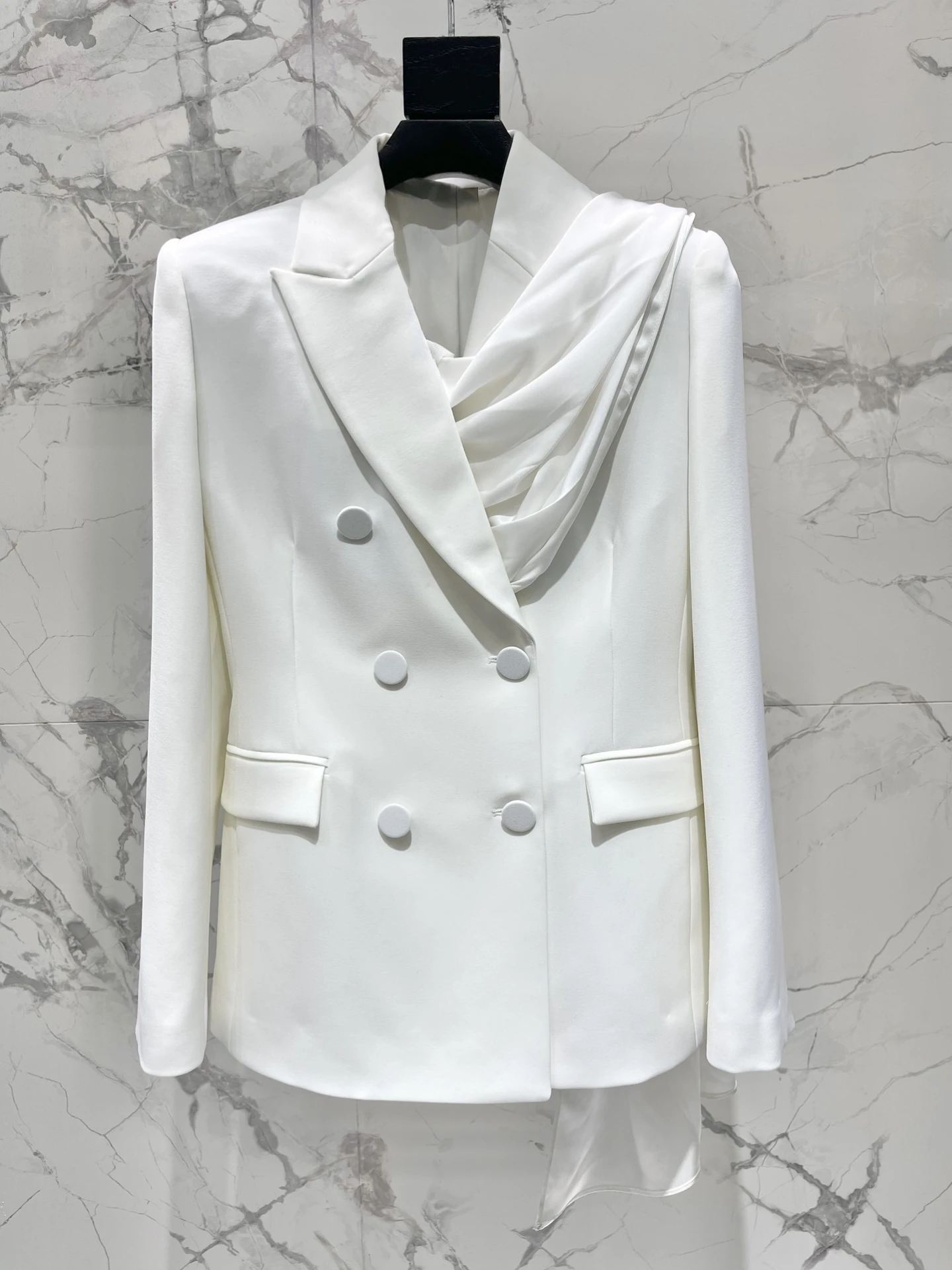 

Модное двубортное свободное женское пальто с элементами шарфа, повседневное, универсальное, стройнящее, стильное, для поездок на работу, шерстяное