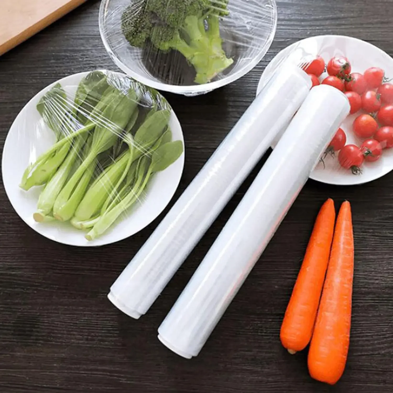 Microwavable Cling Film Wrap, Clear Plastic, Food Packing, Kitchen Storage Wrapping Film, Keeping Food Fres, 30cm * 100m