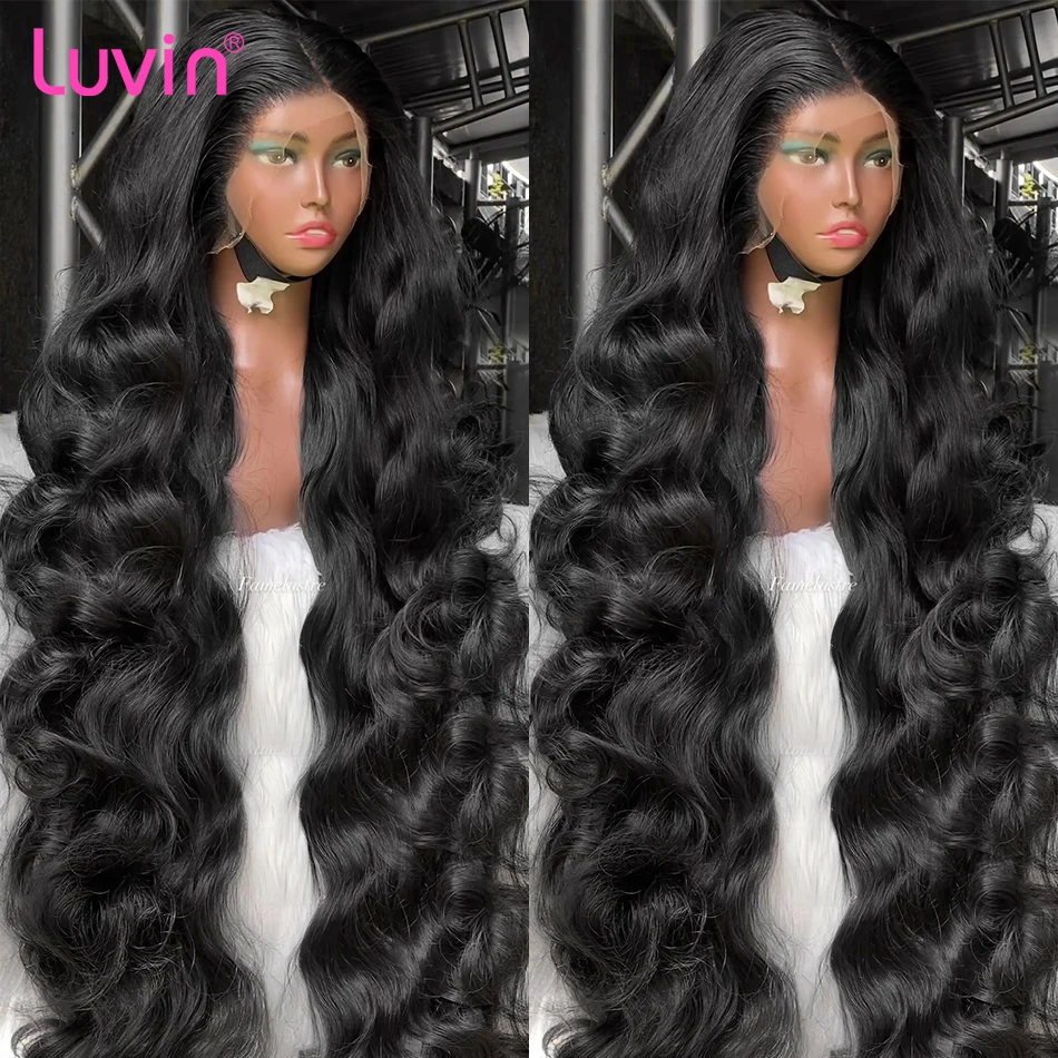 Luvin 250% Body Wave 13x6 Lace Front Wigs 30 40 Inch Brazilian Remy13x4 Lace Frontal Wig Human Hair For Black Women