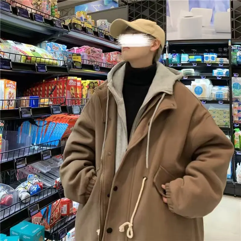 Мужское длинное пальто из смесовой шерсти с велюром, плюшем, синелью, вельветом, с рельефным текстурным узором и объемным тактильным эффектом