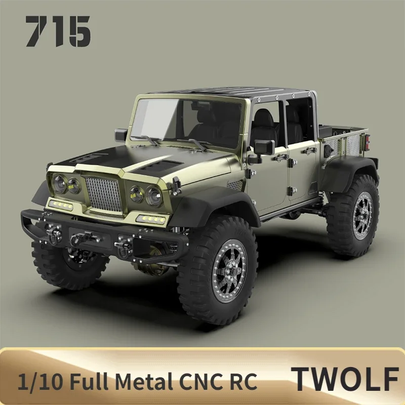 TWOLF TW-715 1/10 RC Off-road Car Full Metal CNC 4WD Off-road Crawler Remote Control Model Climbing Vehicle KIT Toys Model Adult