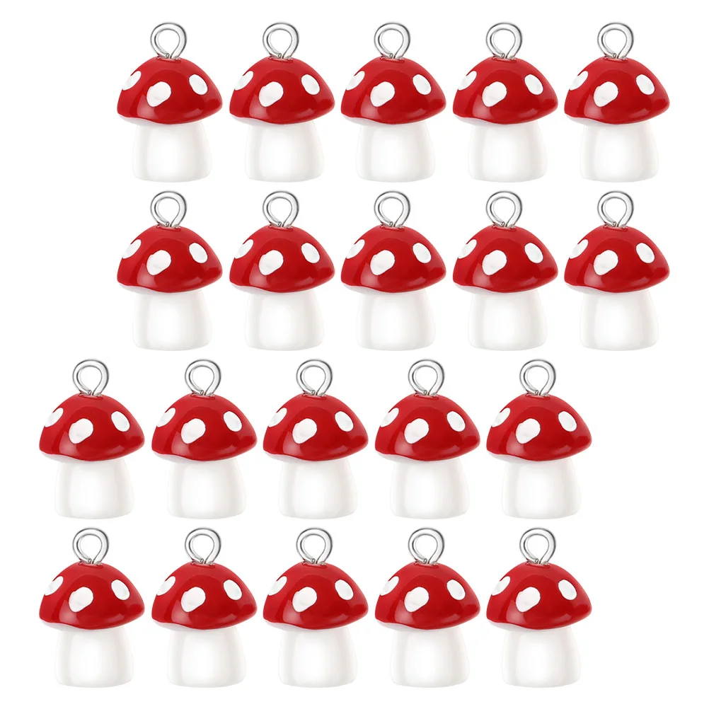 

20 Pcs Mushroom Pendant Earring Charms for Jewelry Making Mushrooms Bracelet Cute Resin Necklace Bulk