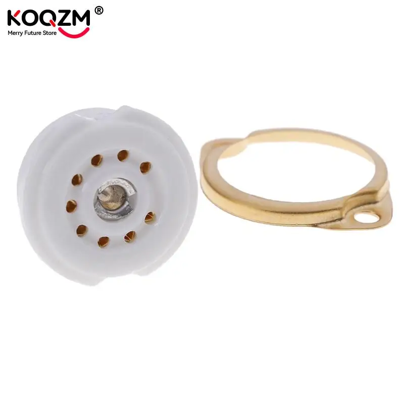 1pc Ceramic 9pin GZC9-F-G PCB MOUNT Tube Socket FOR 12AX7 12AT7 12AU7 6DJ8 ECC82 5670 6922 Hifi Audio Vintage AMP DIY