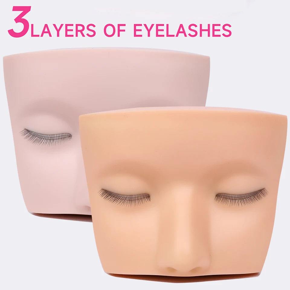 

Rujade 3D Lashes Mannequin Head Quality Eyelash Extension Practice Tools Close to the Texture of Real Skin Silicone Gel Material