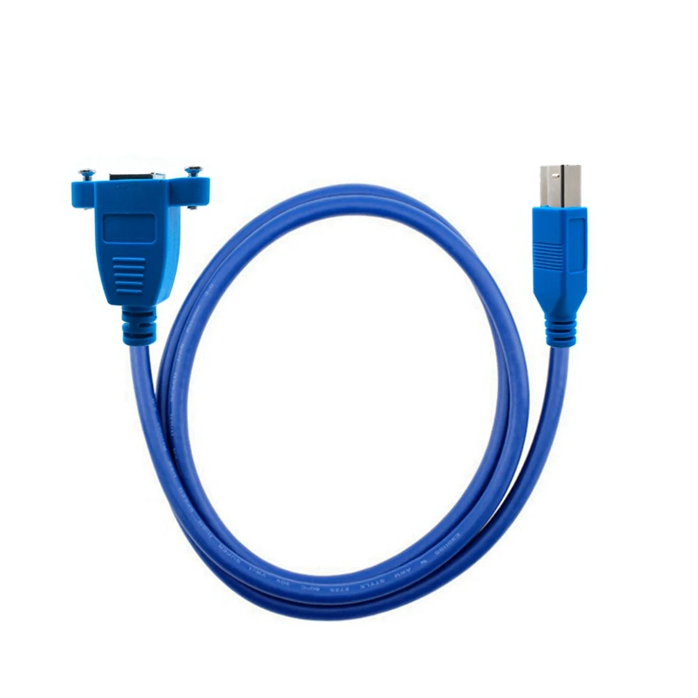 Kabel printer pendek, 50CM USB 3.0 B plug sudut kanan ke B Wanita USB 3.0 BM ke BF untuk pemindai printer hard drive