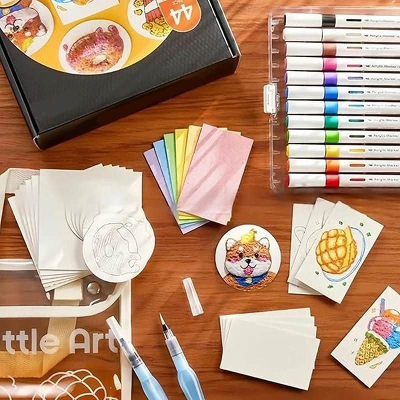 

Набор для 3D-рисования: Волшебный холст, губка, набор для творчества с объемными красками и маркерами, текстурная роспись пеной для детей