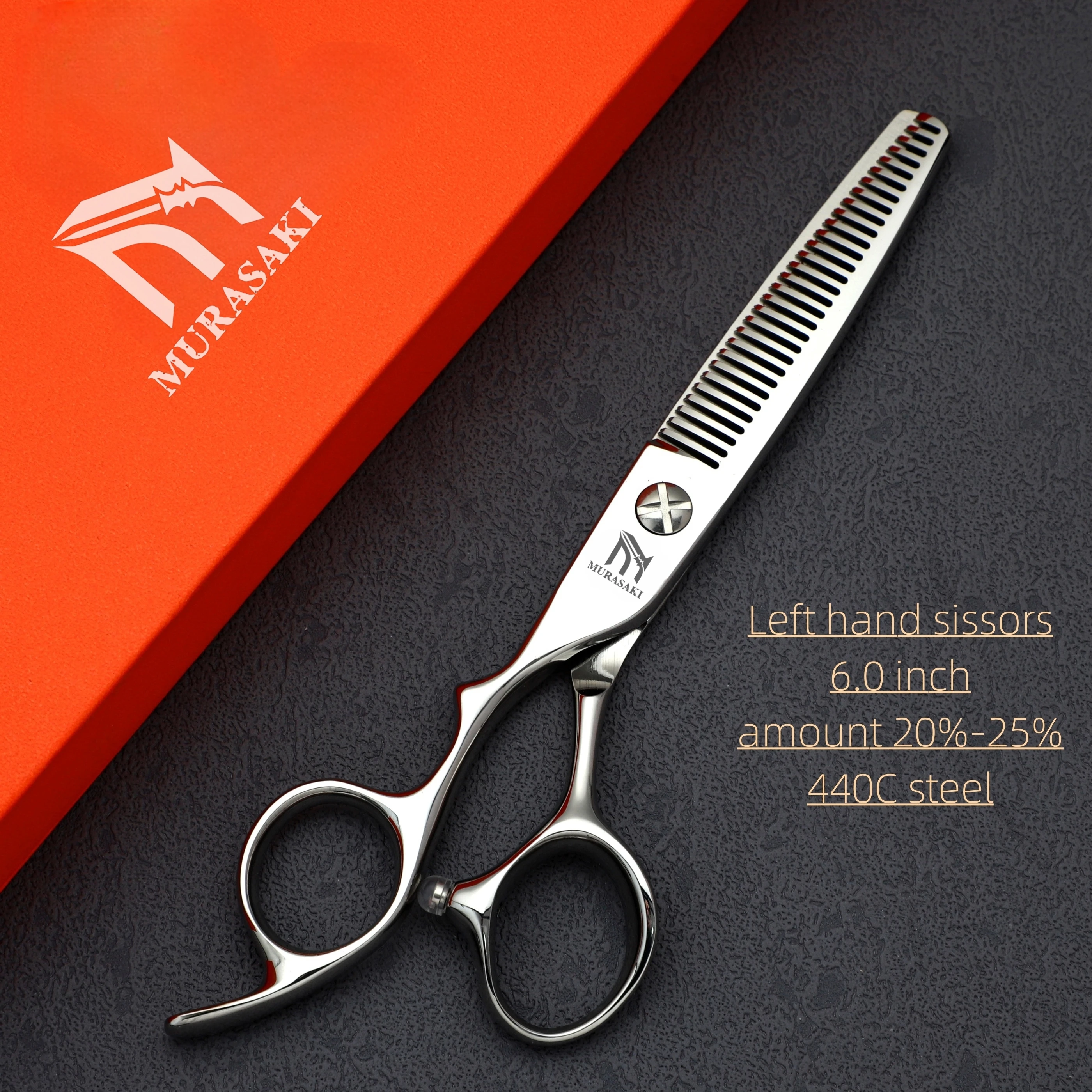 Professionelle Linkshänder-Schere, 6-6,5-6,8 Zoll Haarschneideschere, Japanischer 440C Stahl, Hochwertiges Friseurzubehör – Detail 26