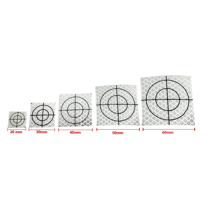 100pcs Reflector Sheet 100pcs Reflective Tape Target for TRIMBLE SOUTH surveying Total Station20 30 40 50 60 MM