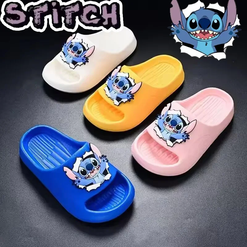Disney Stitch Cartoon Creative Cute Cool Handsome Children's Slippers Boys and Girls Summer Slippers Non-Slip Soft Bottom Baby