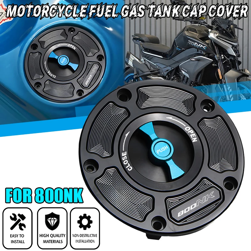 CNC Fuel Gas Tank Cap Cover Aluminum Keyless Motorcycle Accessories For 800NK 800 NK NK800 NK-800 2023 2024 2025