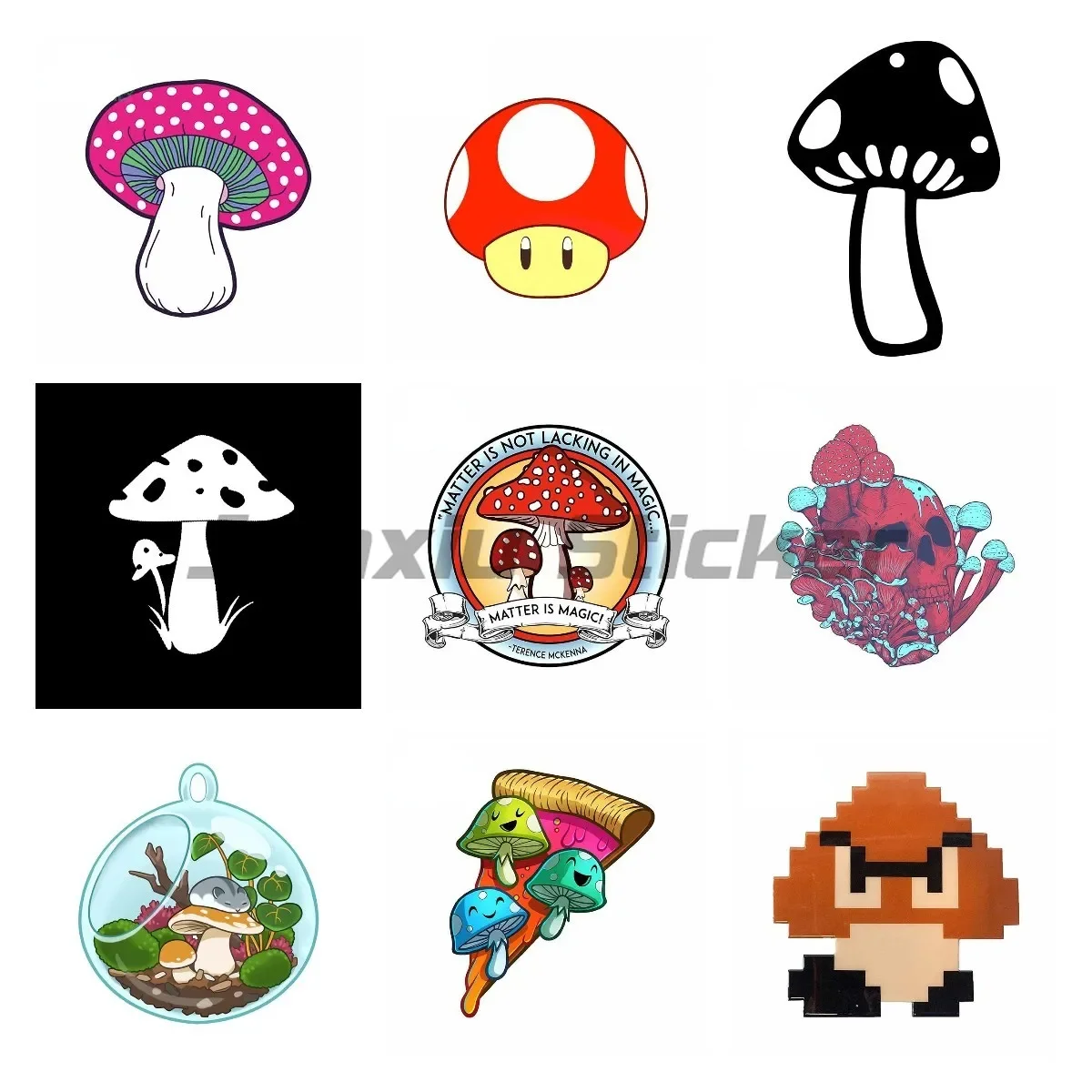 

Mushroom Creative Car Sticker DIY Anime Waterproof 3D Custom Printing Fine Decal Decoration