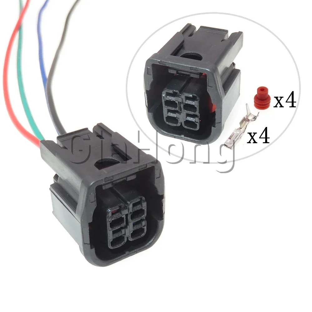 1 Set 4 Ways AC Assembly Auto Parts 6189-7409 6181-3783 Auto LED Tail Light Headlight Sealed Wire Harness Socket For Honda