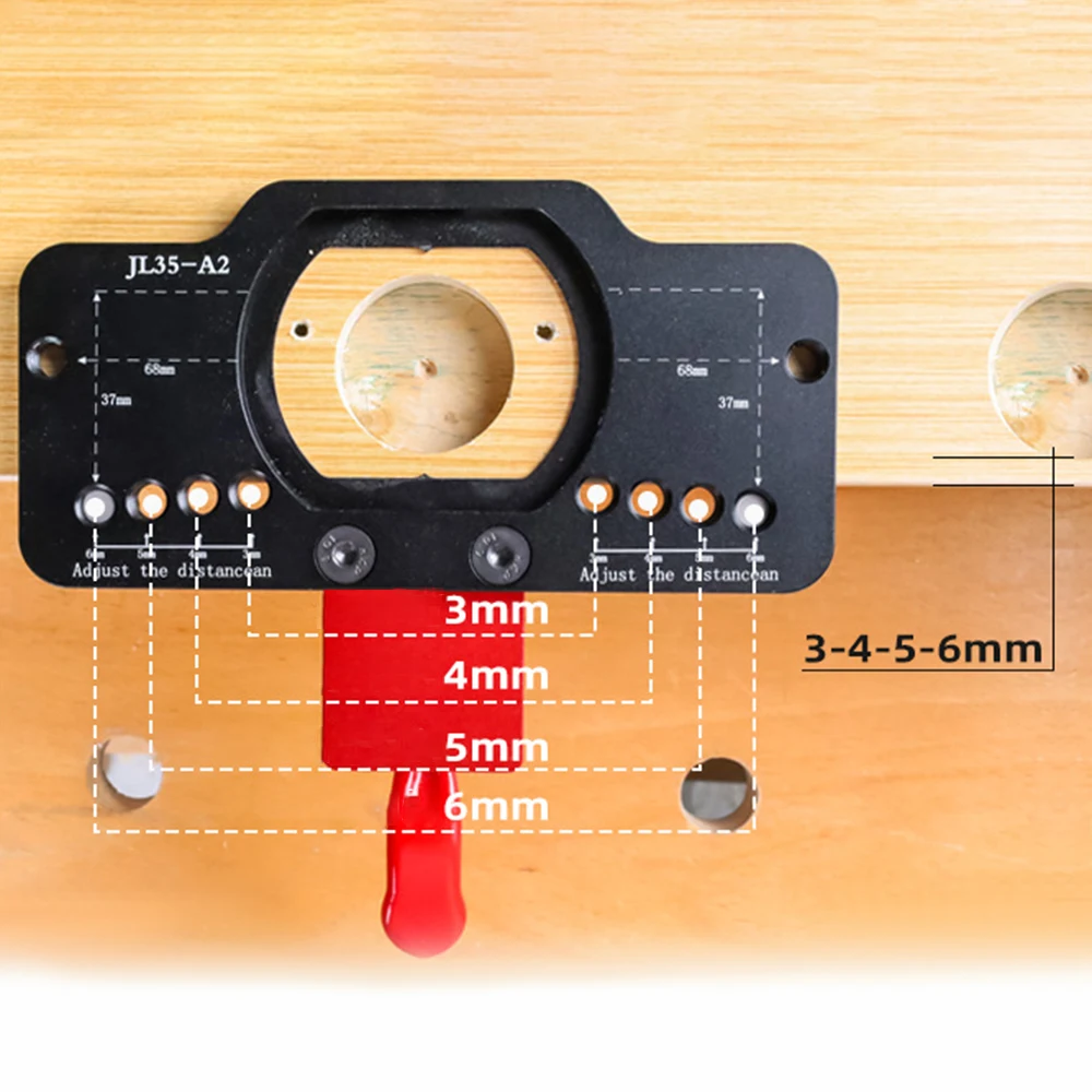 Imagem -05 - Dobradiça Chato Jig Kit Abridor de Furos Localizador Gabinete Perfuração Jig Guia Carpintaria Jig Doweling Puncher Tool Jl35-a2 35 mm