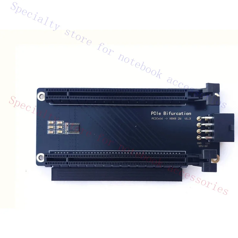 PCIe 4.0 X16 to X8X8 Split Card 1To2 Out 2-Slot Width Horizontal Riser Expansion Adapter For ITX A4 Chassis Dual GPU Training