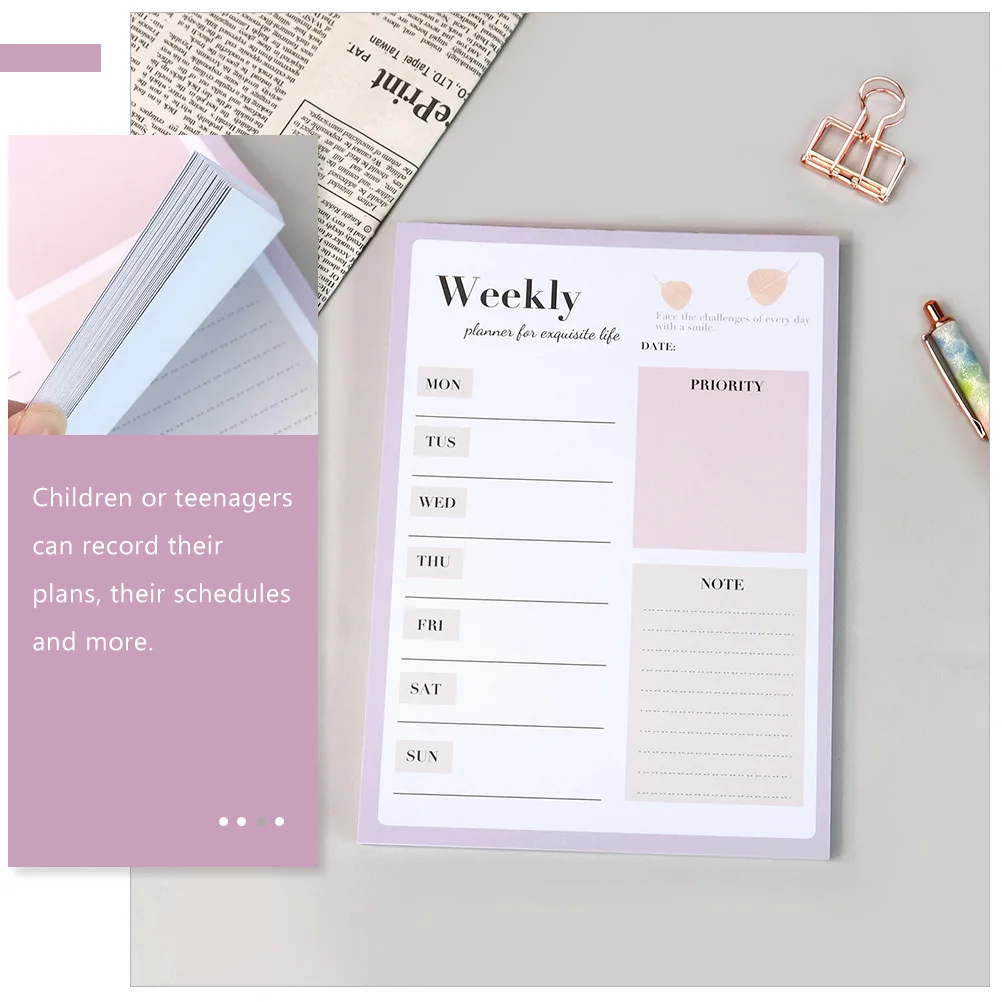 Multi-Function Note Pad Ideal for Scheduling Planning and Memo High-Quality Material Smooth Writing Experience Office Supply