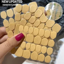 5Sheets Double Side Nail Jelly Glue 120Pcs Transparent False Nail Art Adhesive Tape Glue Stickers DIY Manicure Nails Accessories
