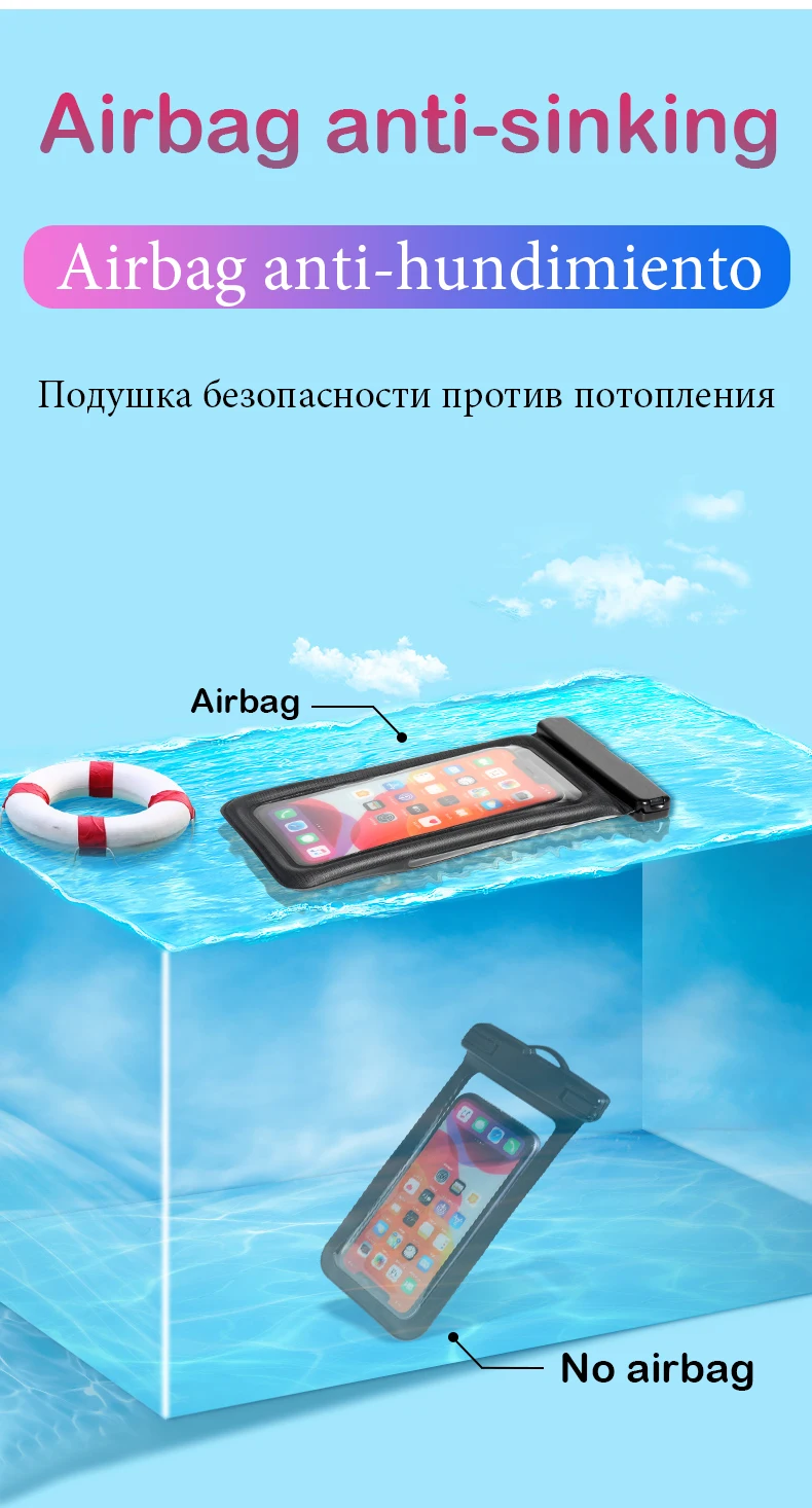Schwimmende Airbag-Wasserdichte Schutzhülle Für Outdoor-Schwimmen, Handytasche Für Iphone, Xiaomi, Redmi, Huawei, Oppo S3682D57C3D324C7Abfd9Edd6C20C578E4