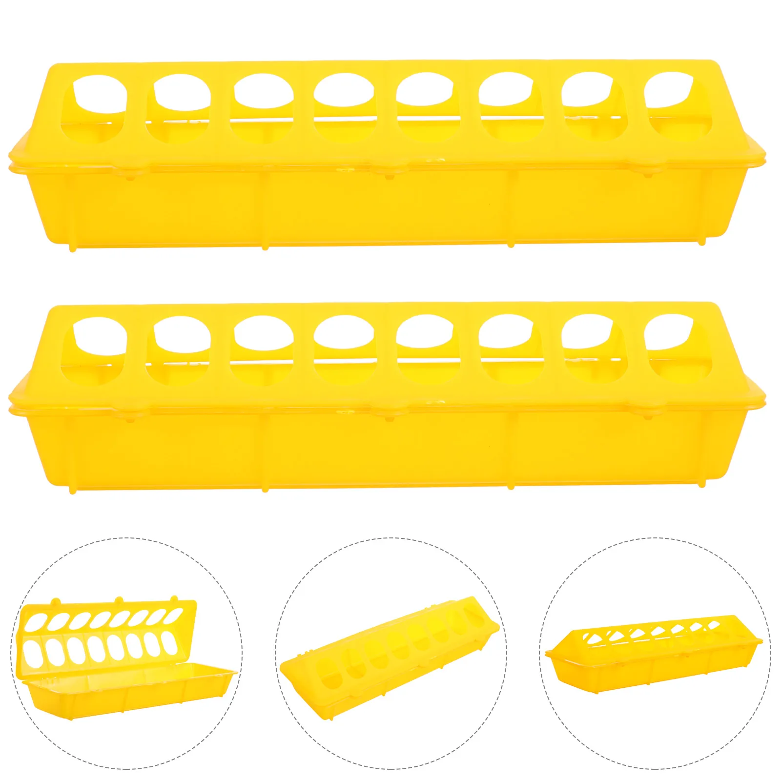 

2pcs Plastic Pigeon Feeders Cage Food Boxes Durable Anti-Spill Bird Feeding Troughs For Chickens Parrots Poultry Feeding