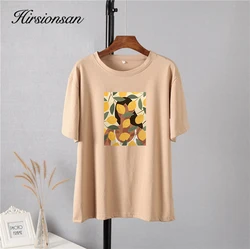 Hirsionsan Gotic Graphic T Shirt Women 2023 New Fashion Aesthetic Lemon Print Summer Tops Korean Cotton Short Sleeve Female Tees