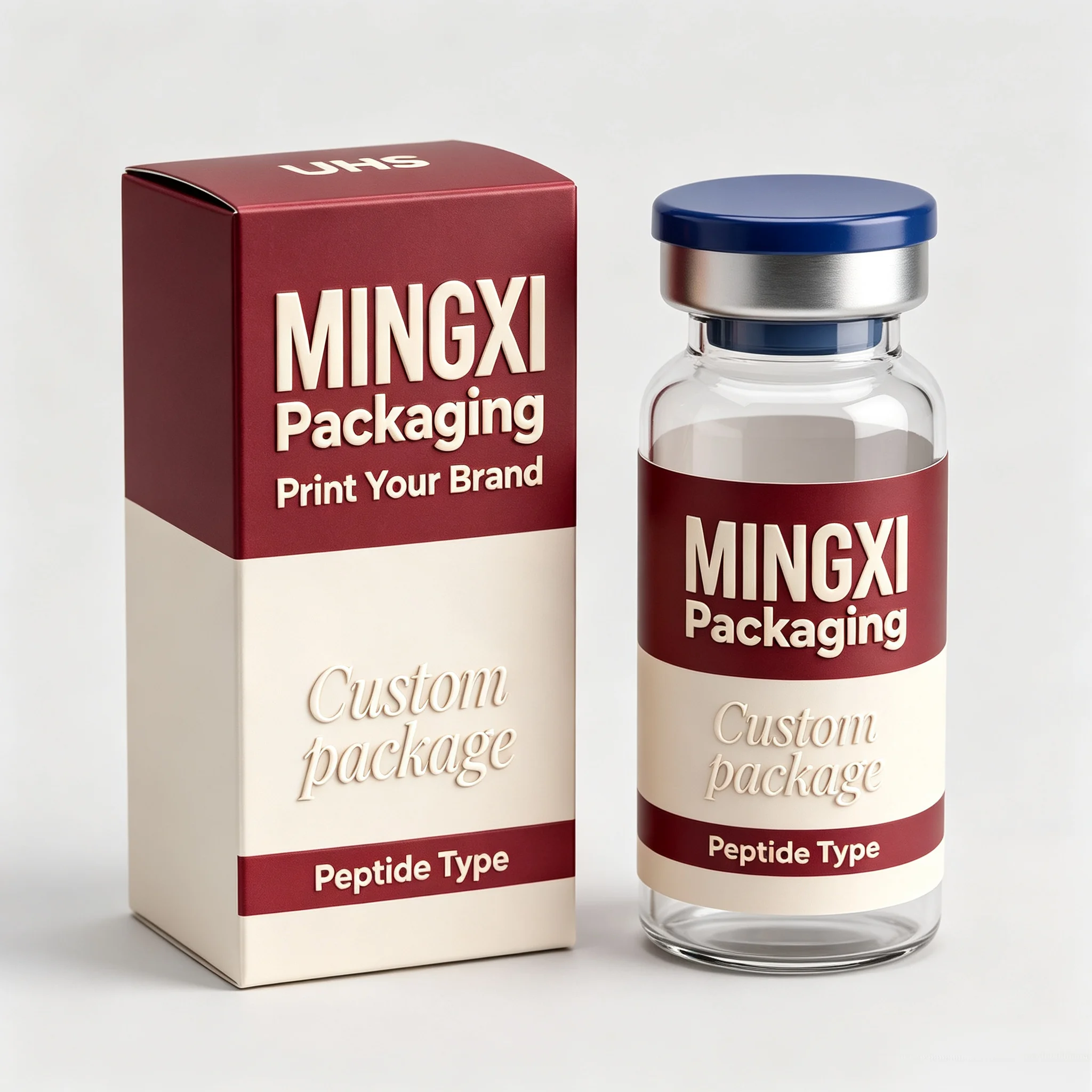 Custom Strong Adhesive Anti‑counterfeit Holographic Vinyl Stickers Premium Peptide Vial Labels For 3ml 5ml 10ml Health Care Prod