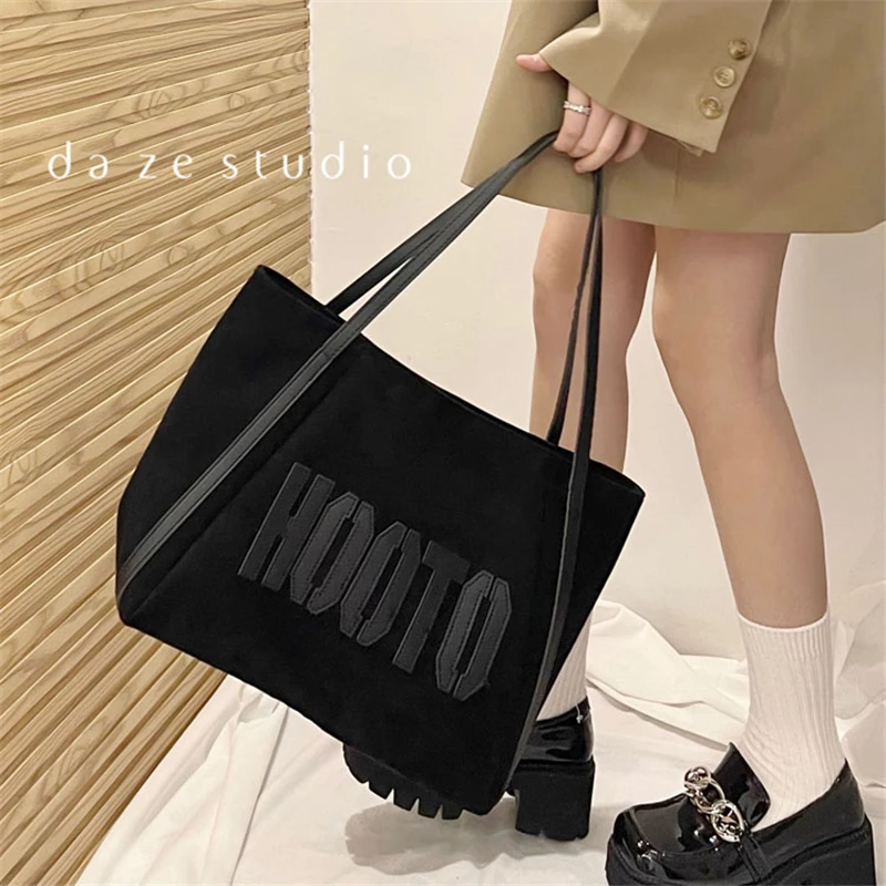 

All-match Solid Bag 2024 Female Students Simple Fashion Handbag New Wave Large Capacity Tote Bag Slung One-shoulder Bag