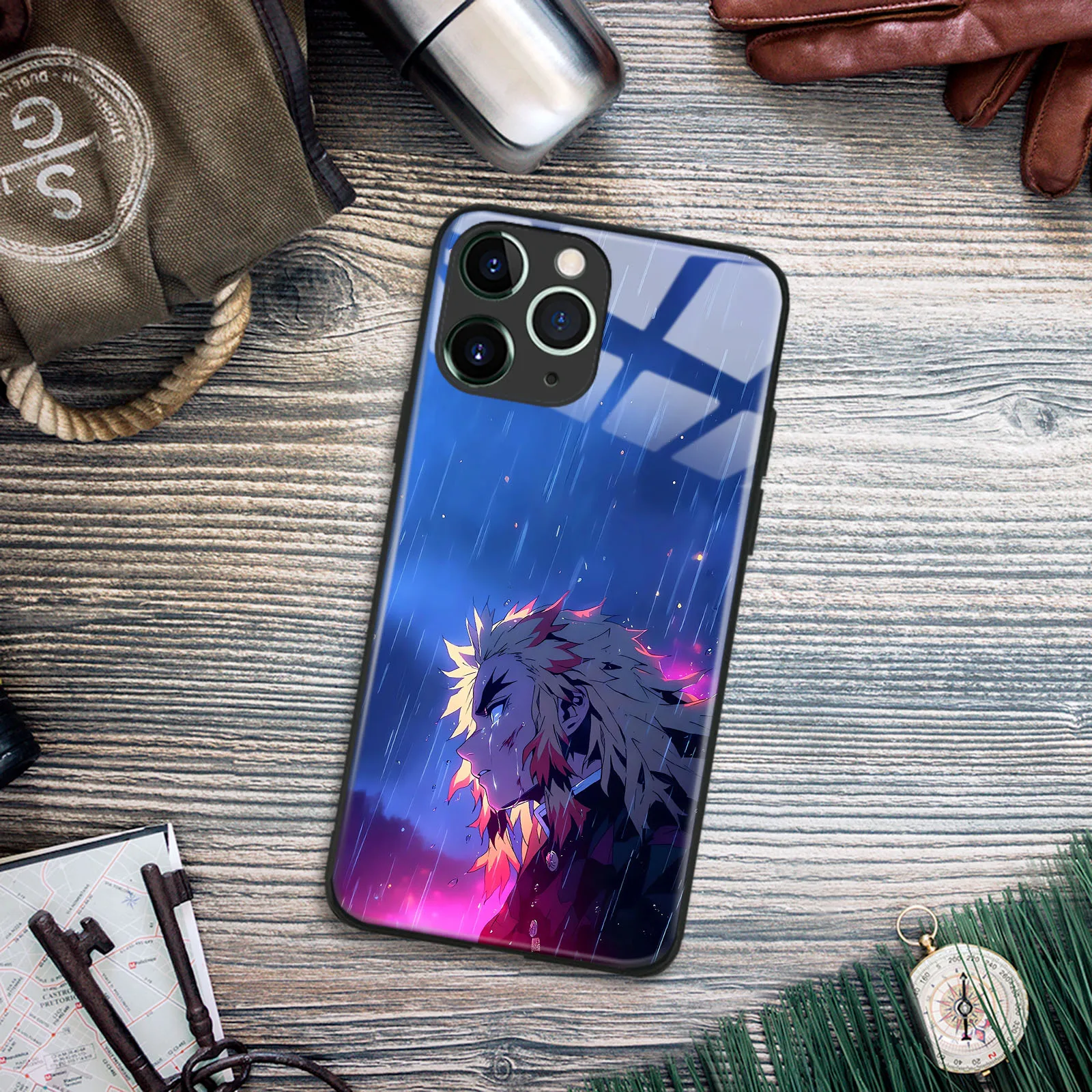 Чехол для телефона манга из ТПУ с закаленным стеклом, для iPhone 15 14 11 Pro Max 7 8 15 Plus 12 13 Mini Xr Xs