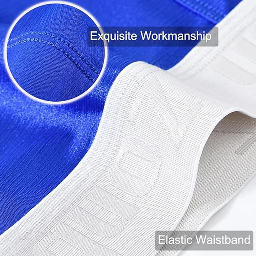 Jinshi Men's Underwear Sexy Comfortable Bulge Enhanced Bag Silky Nylon Comfort Boxer M-3XL