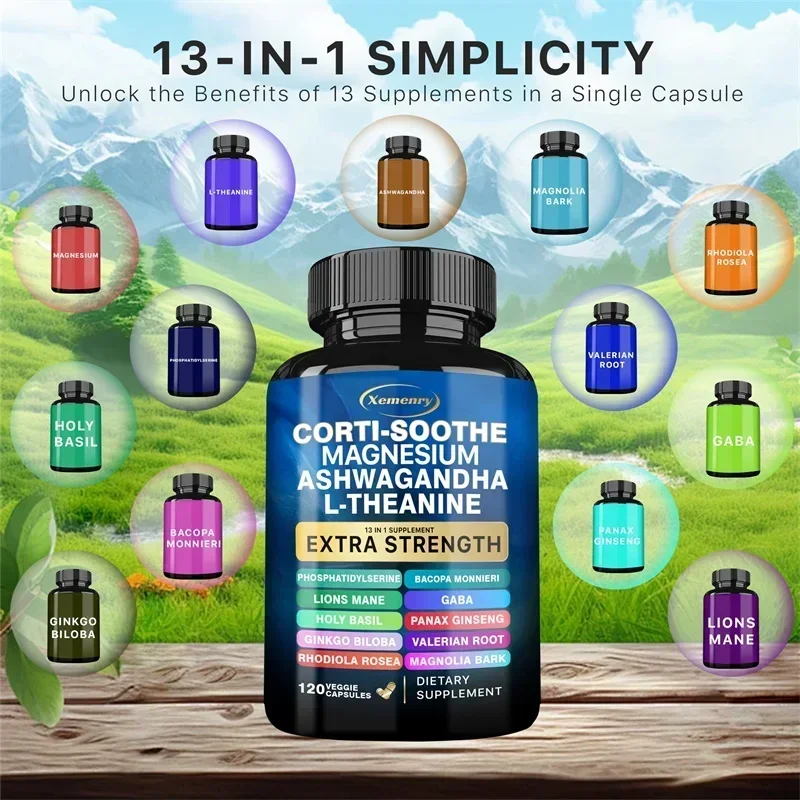 Corti-Soothe Cortisol with Magnesium, Ashwagandha, L-Theanine - Replenishing Cortisol and Adrenal Function, Sleep Support