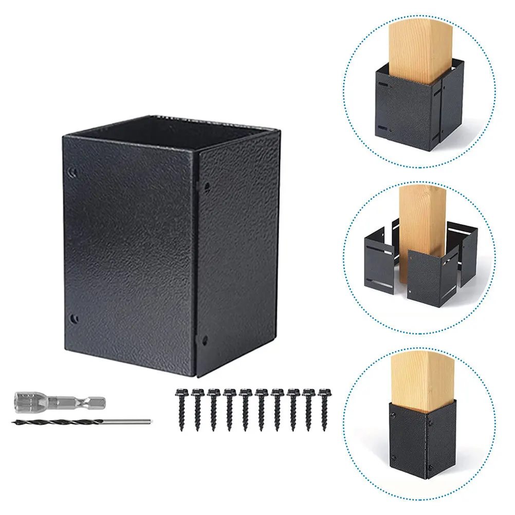 

1Set Post Base Protector Stainless Steel Heavy Duty Mailbox Bracket Base Deck Railing Support Post Bracket Replacement