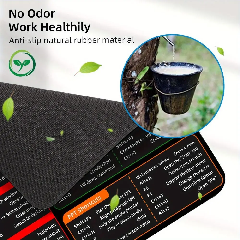 Nuovo tappetino per mouse con scorciatoie in gomma antiscivolo impermeabile software per ufficio tappetino per mouse scorciatoie Excel estese tappetino per mouse per giochi