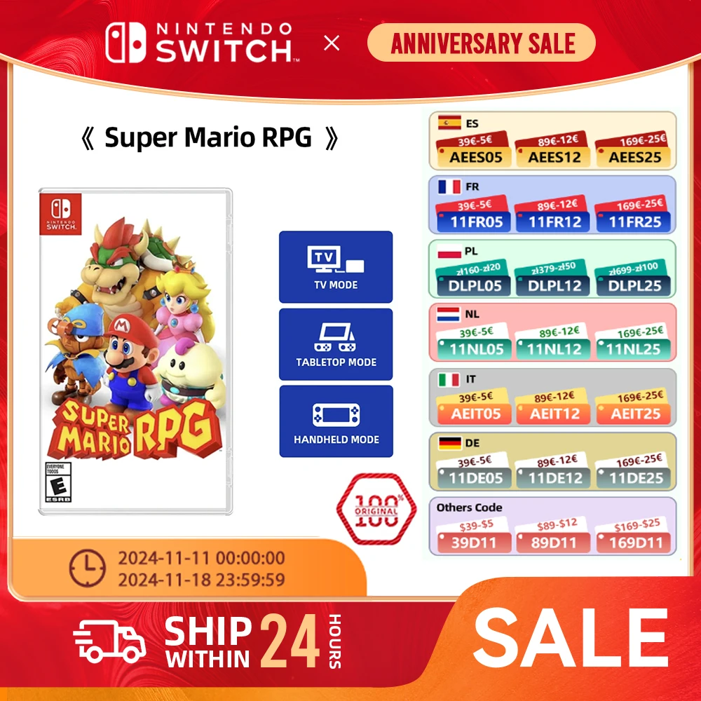 Nintendo Switch Game Deals - Super Mario RPG - Games Physical Cartridge Support TV Tabletop Handheld Mode