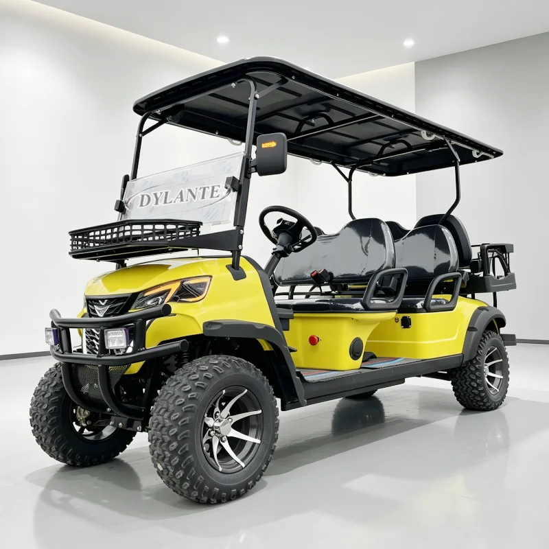 4 6 Seater Lifted Electric Golf Cart 60V Lithium Battery Off Road Golf Buggy With Independent Suspension For Hunting Resort Use