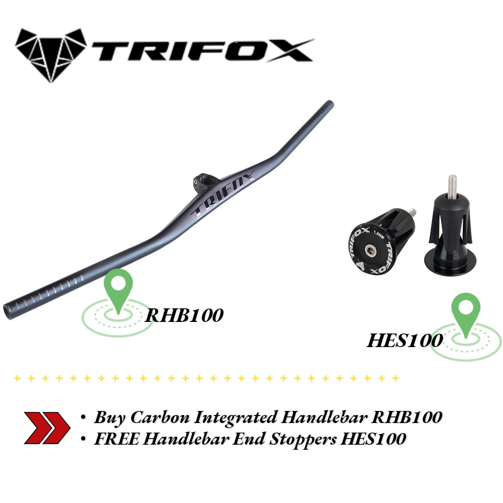 

TRIFOX Buy Carbon Integrated Handlebar RHB100 FREE Handlebar End Stoppers HES100