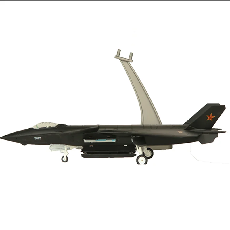 1:72 Scale Black J-20 Alloy Die Cast Militarized Combat Aircraft Model Simulation Military Aircraft Model Collection Toy Gift