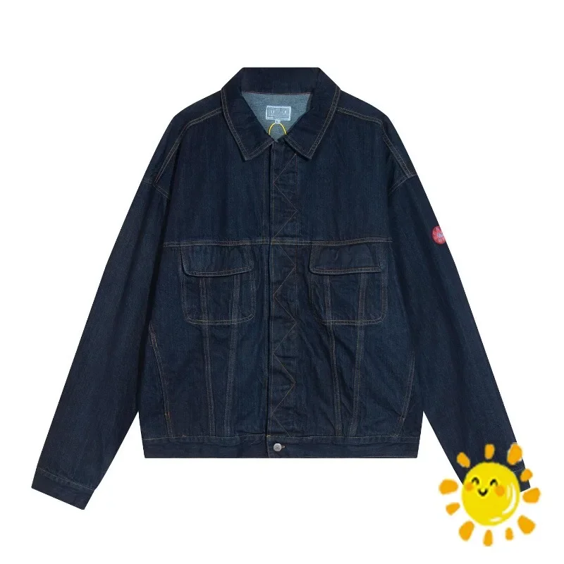 

New Vintage Washed Blue Denim Jacket CAVEMPT Jacket for Men Women CAVEMPT Coat Haikyuu