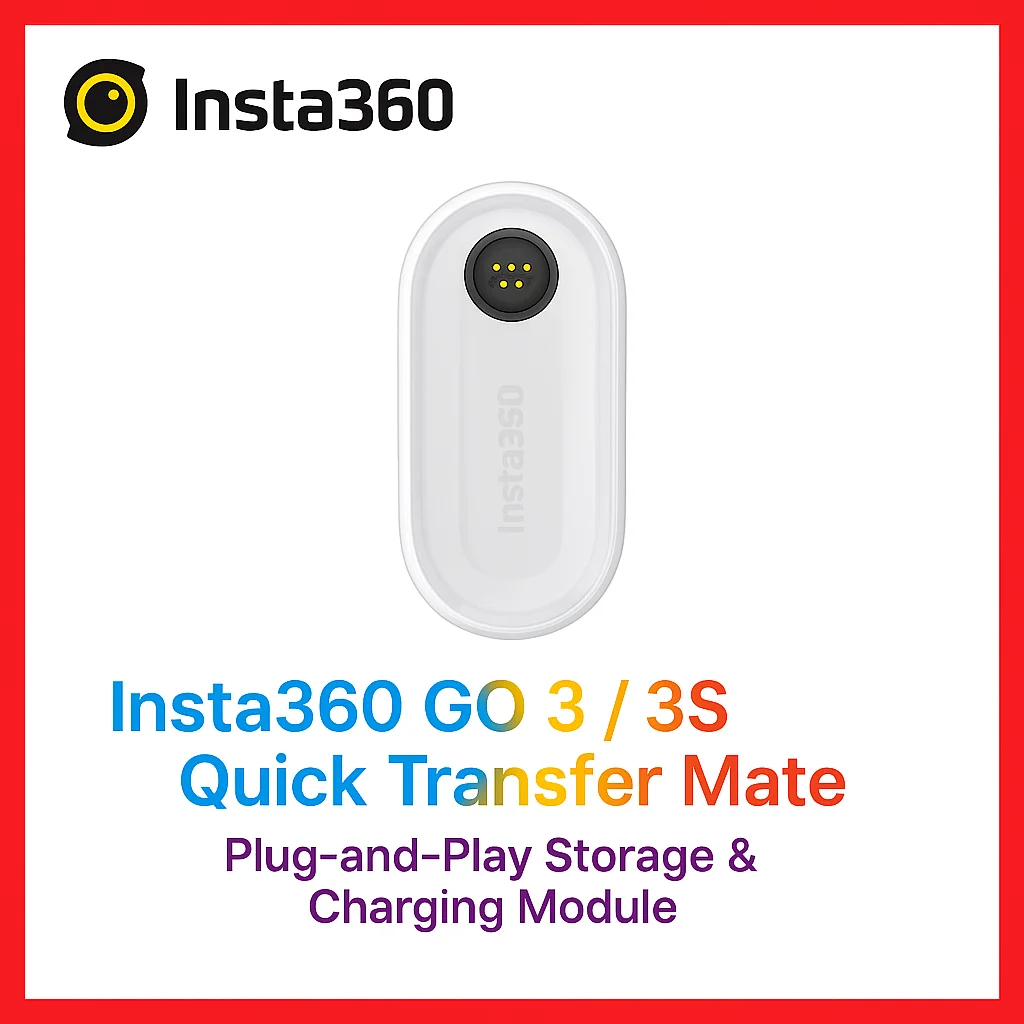 Insta360 GO 3 / GO 3S Quick Transfer Mate | Plug-and-Play Storage & Charging Module | USB-C Fast Data Transfer Adapter