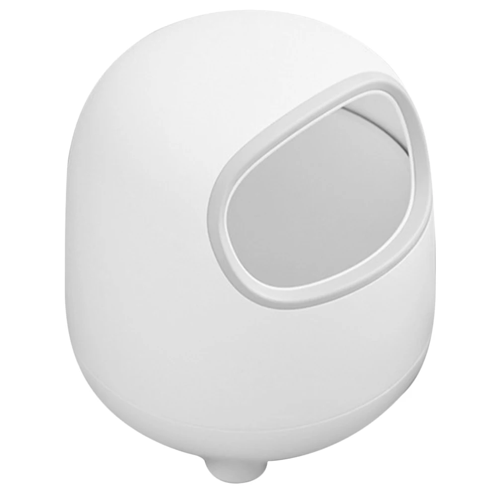 

s Mini Trash Can White Grey Desktop Waste Bin Large Opening Easy Throw Office Bedroom Use No Smell Lid Decorative Wastebasket