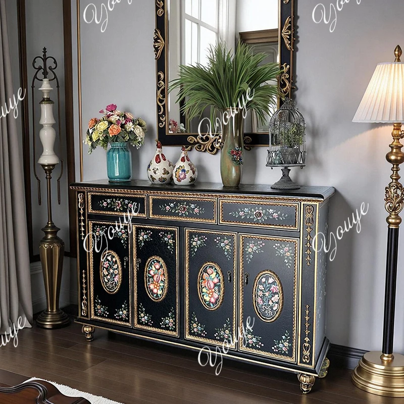 

Французский шкаф для обуви, ретро декоративный шкаф, входная дверь, средневековый бытовой американский шкаф на крыльце, окрашенный обеденный шкаф