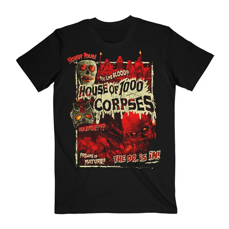 The Doctor Is in Horror  House of 1000 corpses Scary Halloween Gift t shirt Rob zombie Captain spaulding Graphic clothes S-6XL