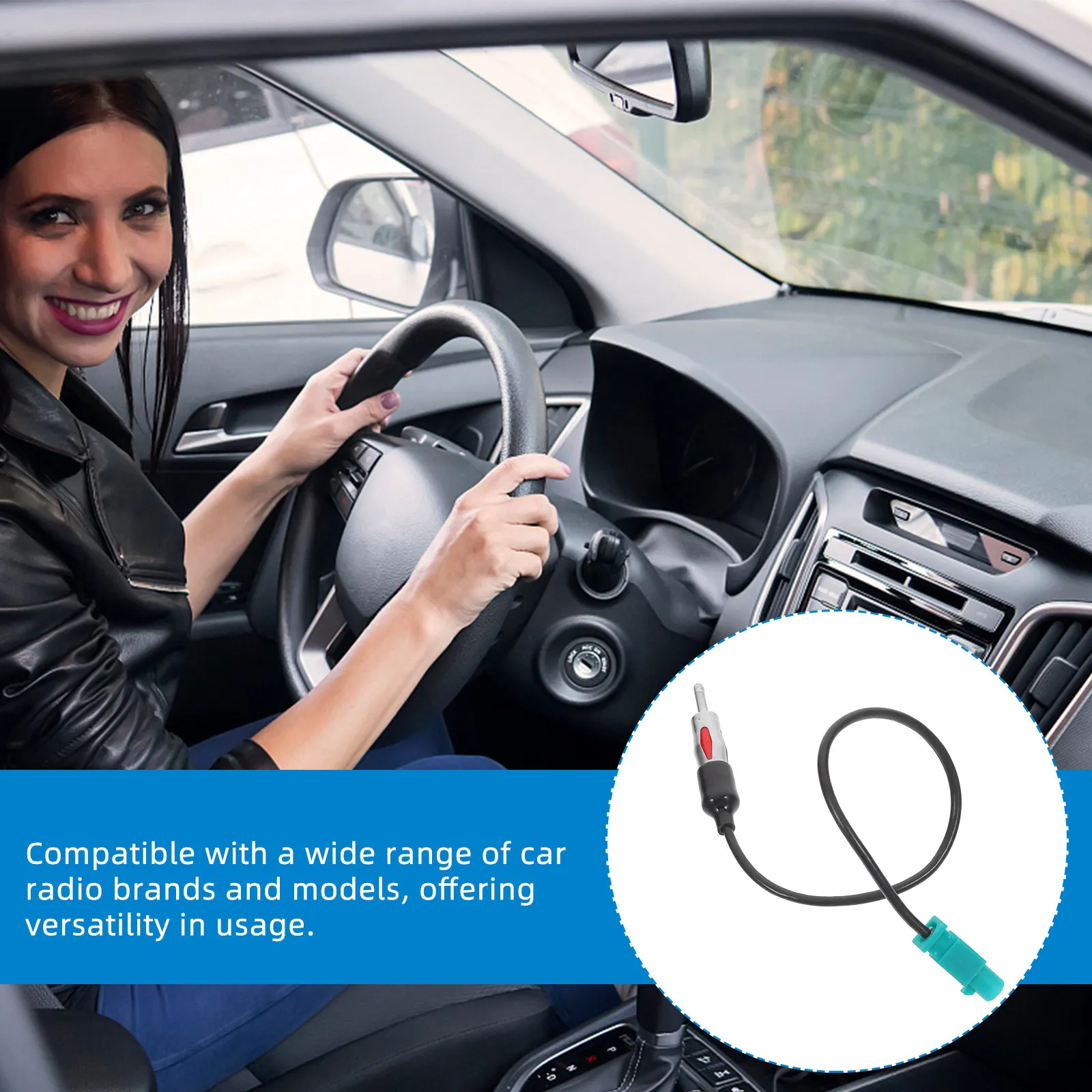 Stereo Radio Cable Car Antenna Extension Cable Quick Connect No Tools Needed Wide Compatibility Strong Signal Stability