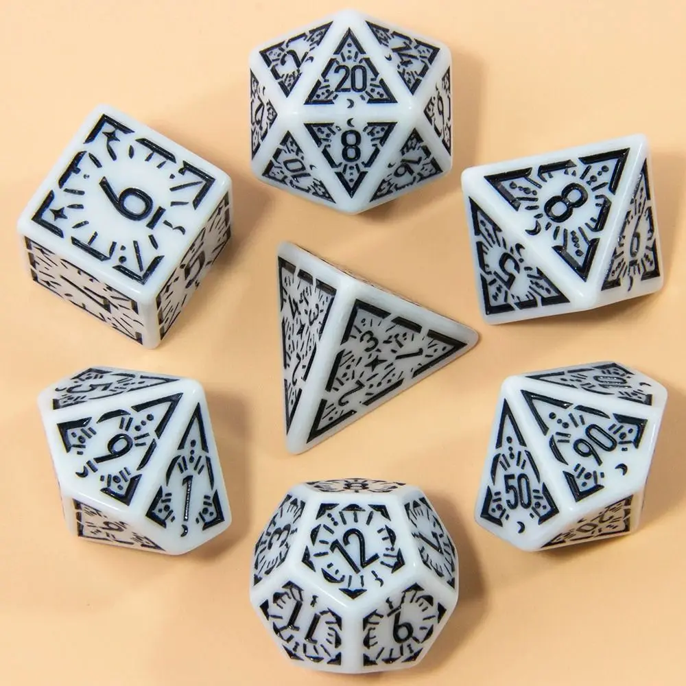 New 7Pcs/Set 7-Die Table Game DND Dice Mushroom Conch D4 D6 D8 D10 D12 D20 Polyhedral Dice Acrylic Party Game Game Dice TRPG DND