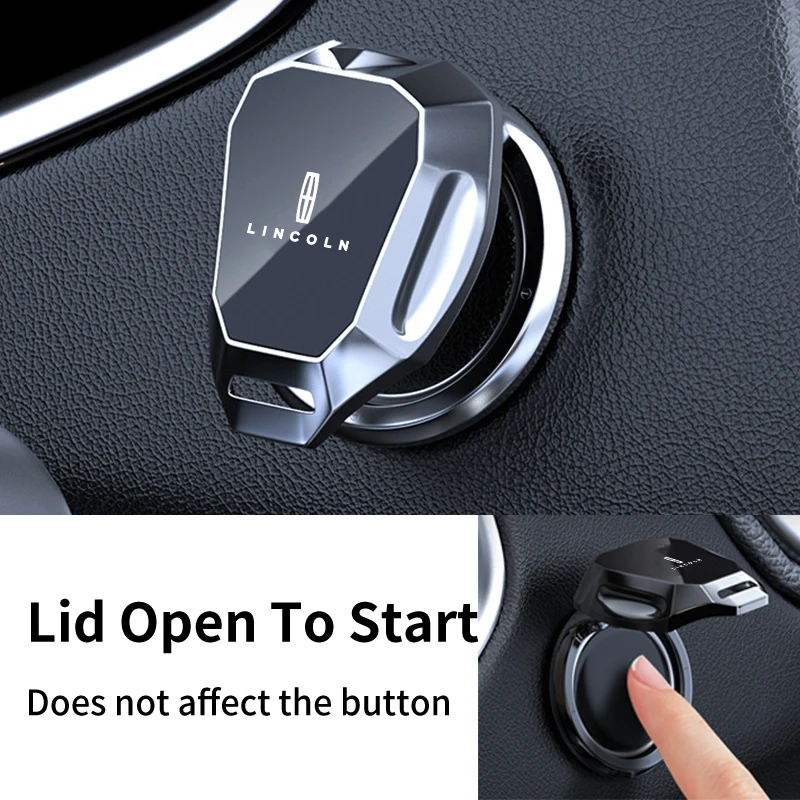 Car One-Touch Start Button Cover Metal Start Case Decor Accessories For Lincoln MKZ MKX Aviator Navigator Continental Corsair view 3